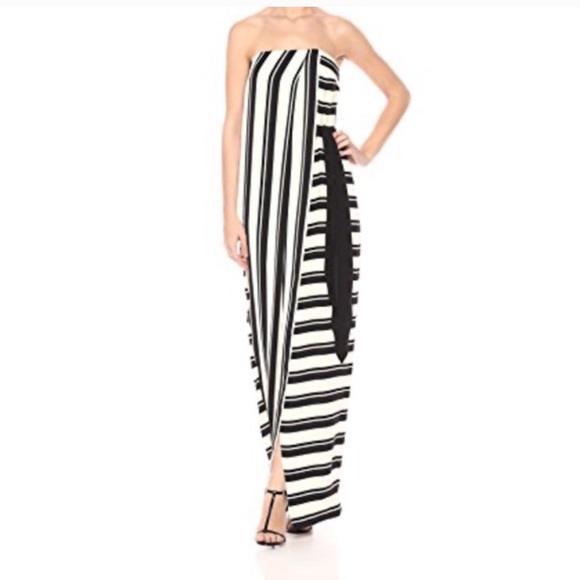 NWT HALSTON HERITAGE STRAPLESS TIE WAIST GOWN - Picture 2 of 4